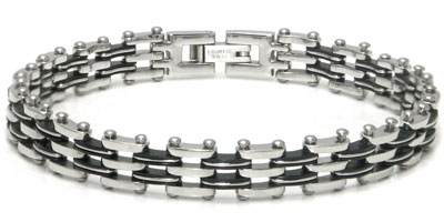 Stainless Steel Two Tone Bicycle Link Bracelet Stainless Steel Two Tone Bicycle Link Bracelet