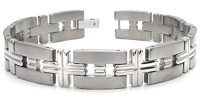Titanium Stainless Steel Inlayed Men's Bracelet