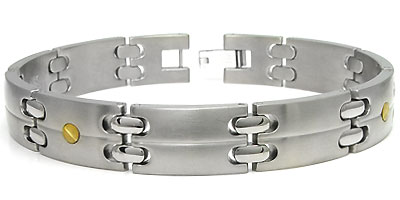 Titanium 18K Gold Inlayed Men's Bracelet