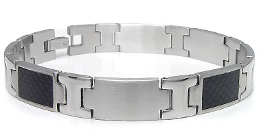 Stainless Steel Carbon Fiber Bracelet