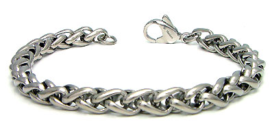 Titanium 7MM Wheat Link Bracelet