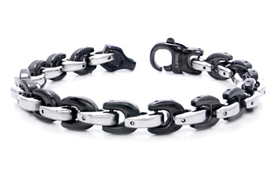Black Stainless Steel Two Tone Men's Bracelet