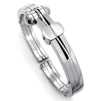 ALFA Stainless Steel Mechanic Men's Cuff Bracelet
