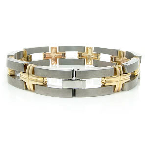 Titanium And Gold Men's Bracelet