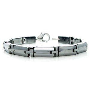 LAZLO Tungsten Carbide Men's Link Bracelet
