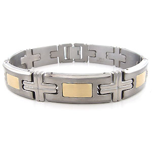 Titanium Gold Inlayed Men's Bracelet