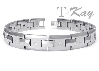 Tungsten Carbide Men's Diamond Bracelet