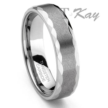 EXQUISITAL Tungsten Carbide Satin Men's Wedding Ring