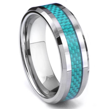 CATO Tungsten Carbide Blue Carbon Fiber Ring