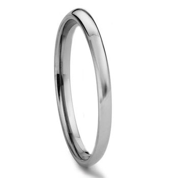 Tungsten Carbide 2MM Plain Dome Wedding Band