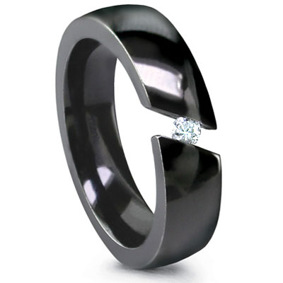Womens Titanium Wedding Rings on Titanium This Edward Mirell Tension Set Wedding Ring Takes