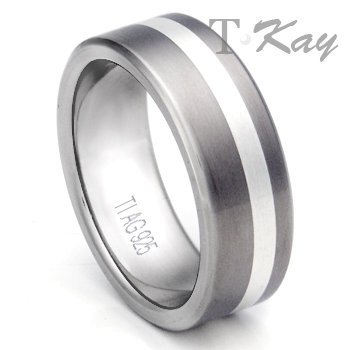 Flat silver wedding rings