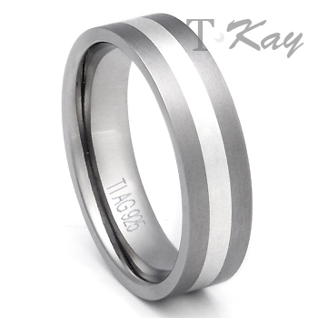 Flat silver wedding rings