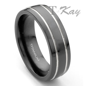 thumbnail image 2 of TT 12mm Thick Two-Tone Black Matt Stainless Steel Band Ring (Sizes 7-13) – R346 2 of 6