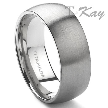 Titanium 7mm Dome Wedding Band Ring
