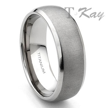 Titanium 7mm Brushed Men's Wedding Band Ring