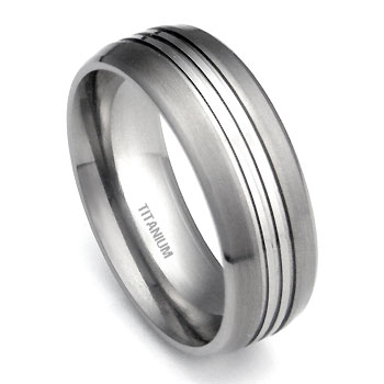 Titanium 8mm Gents Band Ring