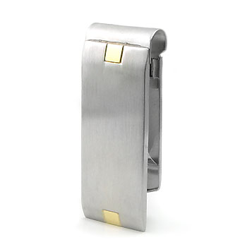 Stainless Steel Money Clip w/ Gold Accent