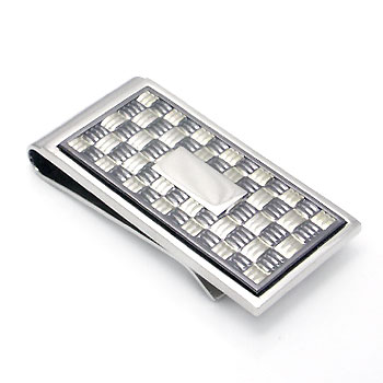 COLIBRI Stainless Steel Basket Weave Money Clip
