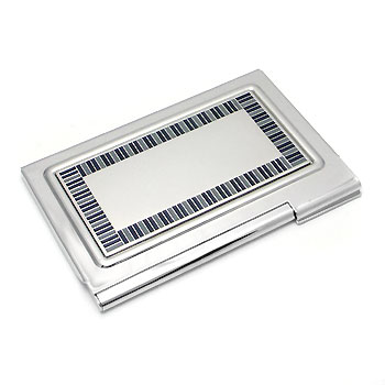 COLIBRI Stainless Steel Two-Tone Lacquer Business Card Holder