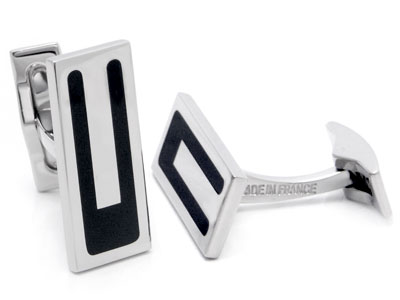 ST Dupont Palladium Black Resin Rectangular Cufflinks