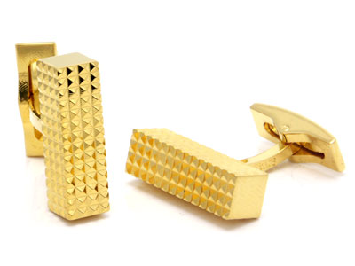 ST Dupont Gold Diamond Head Cufflinks