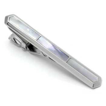 ST Dupont Palladium Mother of Pearl Tie Clip