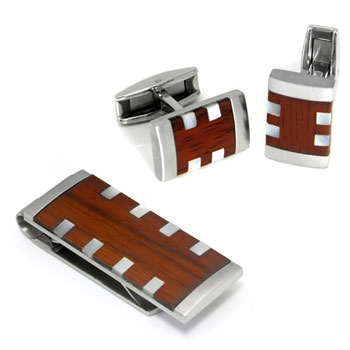 Colibri HAVANA Stainless Steel Money Clip Cufflinks Gift Set