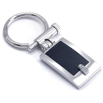 COLIBRI Stainless Steel Leather Diamond Key Ring