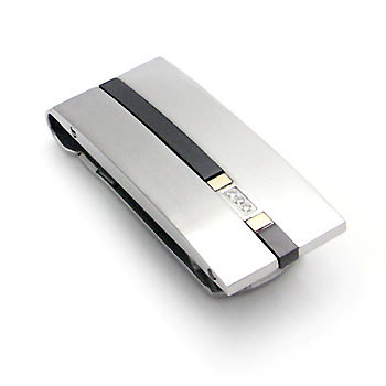 Dolan Bullock VERONA 18K Gold & Diamond Titanium Steel Money Clip