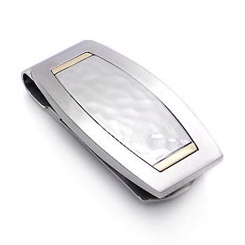 Dolan Bullock LONDON 18K Gold Hammer Finish Steel Money Clip