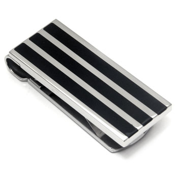 Stainless Steel Money Clip w/ Black Resin