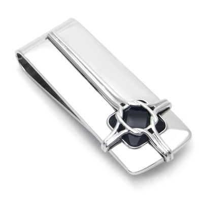 Dolan Bullock Sterling Silver Link Onyx Money Clip
