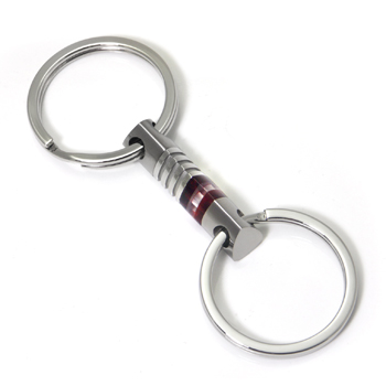 LAMBORGHINI Red White Red Titanium Steel Key Ring