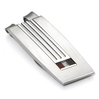 LAMBORGHINI Red White Red Stone Titanium Steel Money Clip