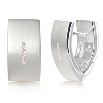 Bastian Inverun Sterling Silver Channel Set Diamond Hinged Earrings