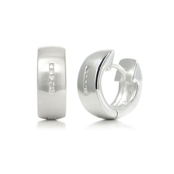 Bastian Inverun Sterling Silver Channel Set Diamond Huggie Earrings