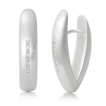 Bastian Inverun Sterling Silver Channel Set Diamond Earrings