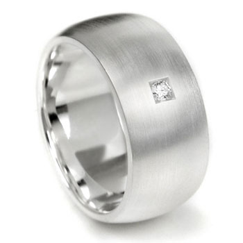 Bastian Inverun Sterling Silver 8MM Dome Diamond Ring