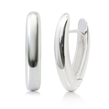 Bastian Inverun Sterling Silver High Polish Tall Huggie Earrings (L)