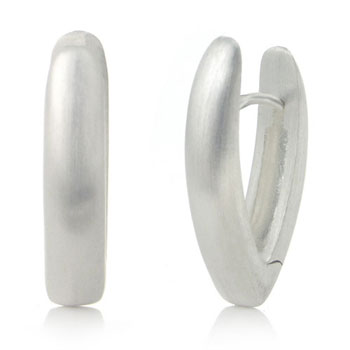 Bastian Inverun Sterling Silver Satin Tall Huggie Earrings (L)