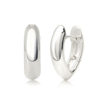 Bastian Inverun Sterling Silver High Polish Tall Huggie Earrings (S)