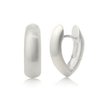 Bastian Inverun Sterling Silver Satin Tall Huggie Earrings (S)