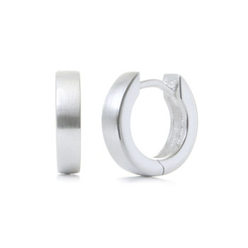 Bastian Inverun Sterling Silver Satin Finish Huggie Earrings (S)