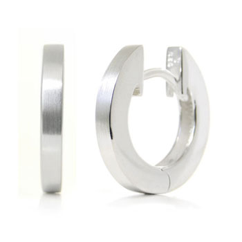 Bastian Inverun Sterling Silver Satin Finish Huggie Earrings (M)