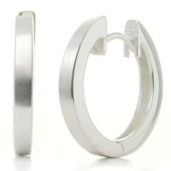Bastian Inverun Sterling Silver Satin Finish Huggie Earrings (L)