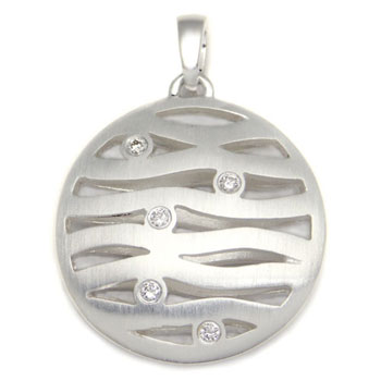 Bastian Inverun Sterling Silver Wavy Diamond Pendant