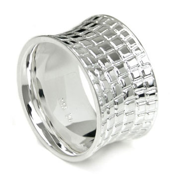 Bastian Inverun Sterling Silver Leather Finish Ring