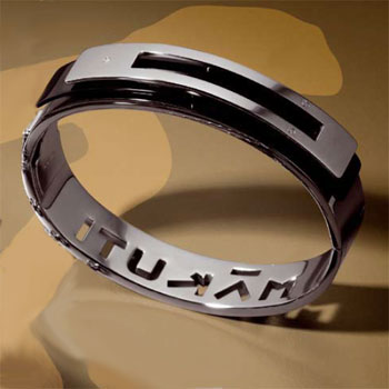 Kimana Black Stainless Steel Diamond Bangle