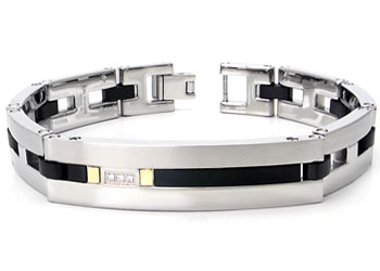 Dolan Bullock VERONA Diamond & 18K Gold Titanium Steel Bracelet